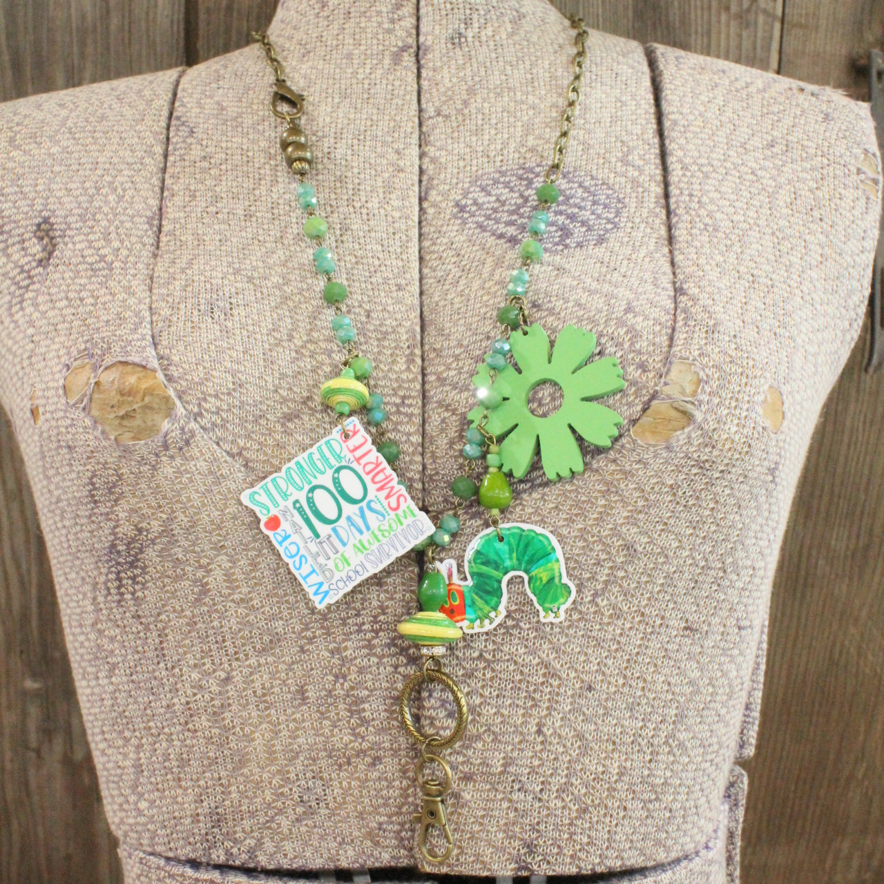 100 Days Smarter Charm'd Teacher Lanyard
