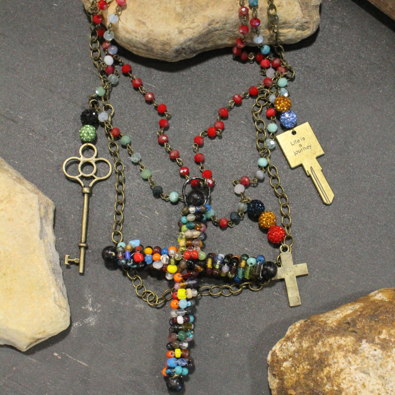 Life Is A Journey Layered Necklace