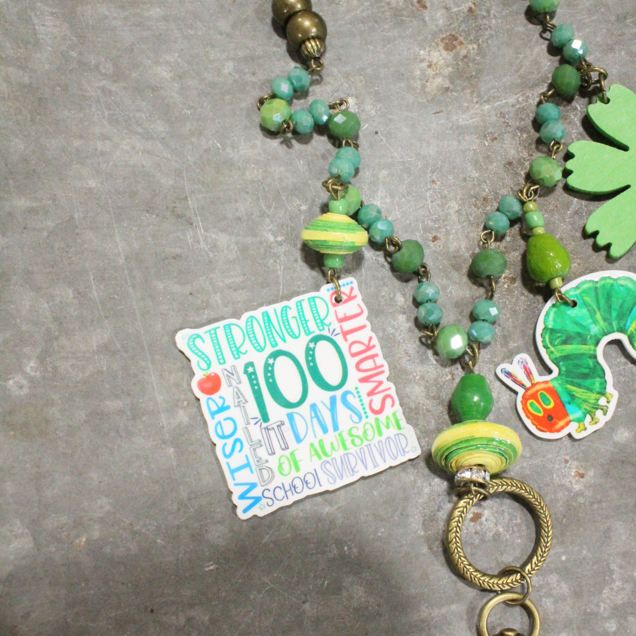 100 Days Smarter Charm'd Teacher Lanyard