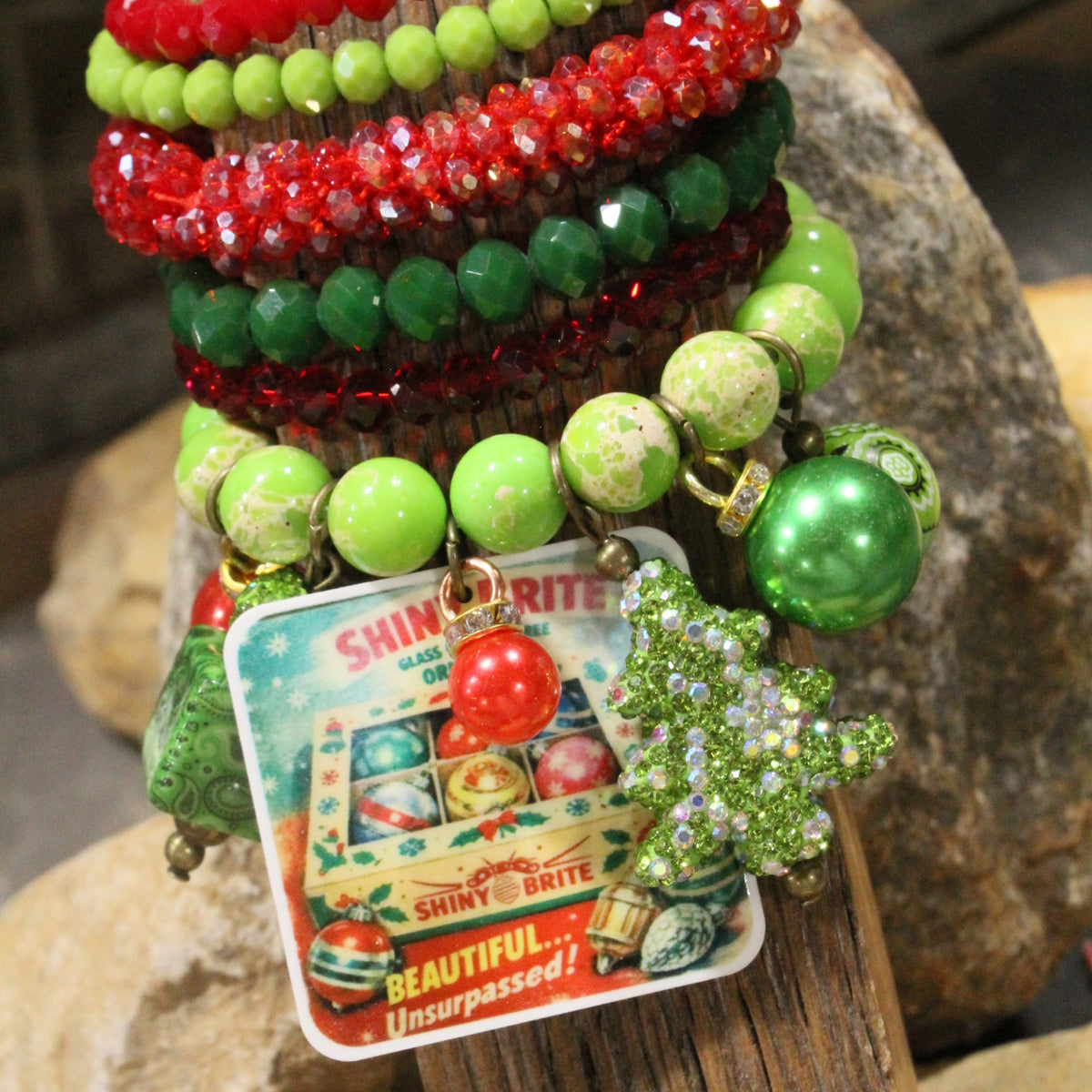 Shiny Brite Christmas Lights Charm'd Bracelet Set