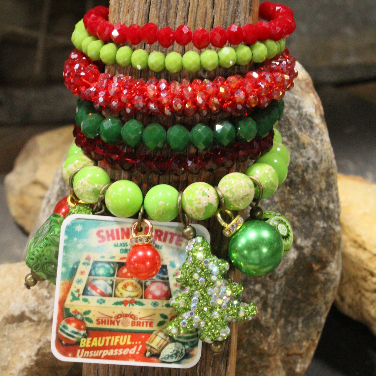 Shiny Brite Christmas Lights Charm'd Bracelet Set
