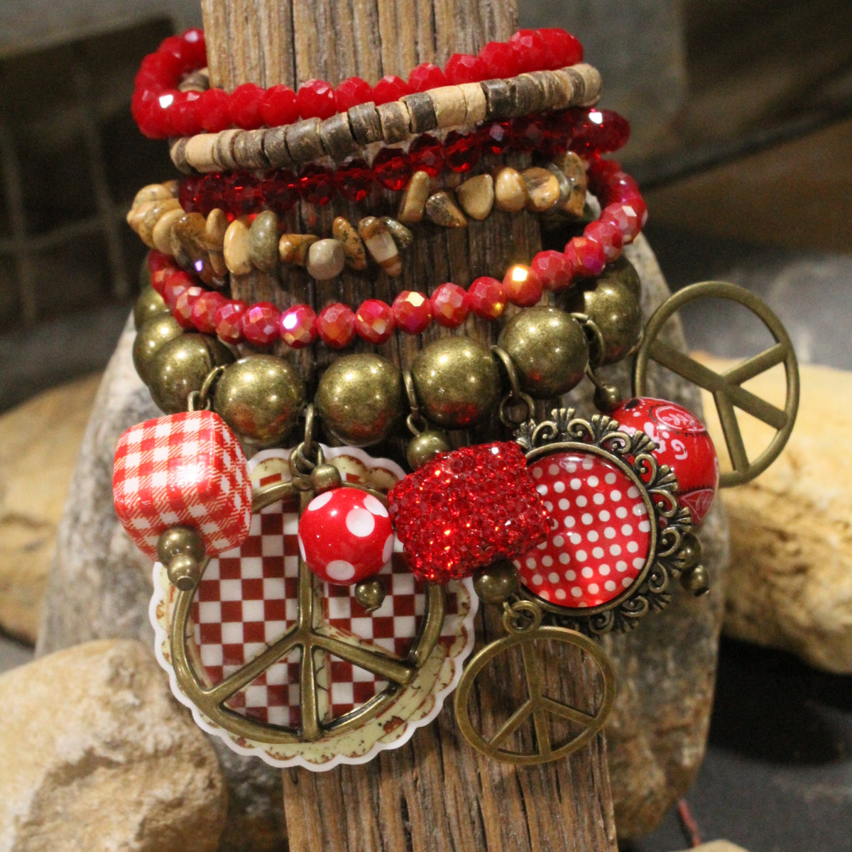 Bandana Baby Red Charm'd Bracelet Set