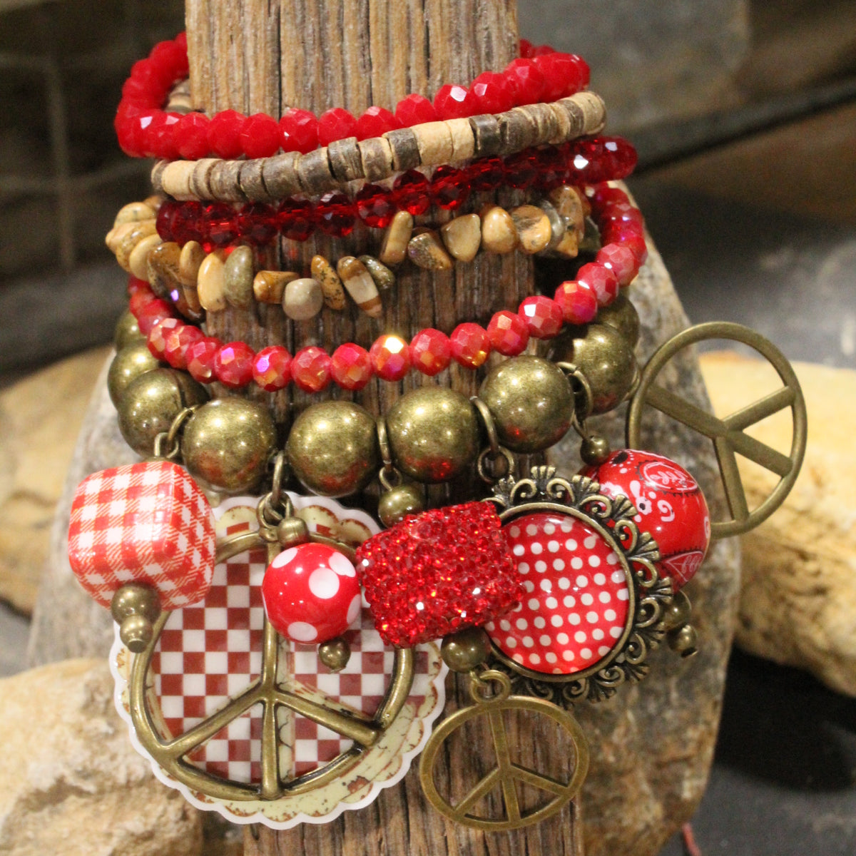 Bandana Baby Red Charm'd Bracelet Set