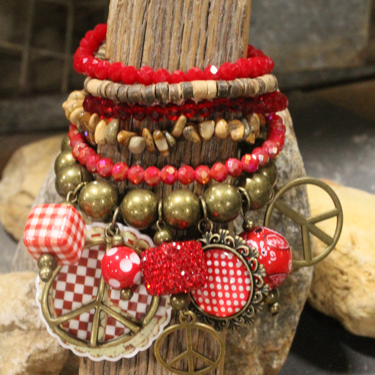 Bandana Baby Red Charm'd Bracelet Set