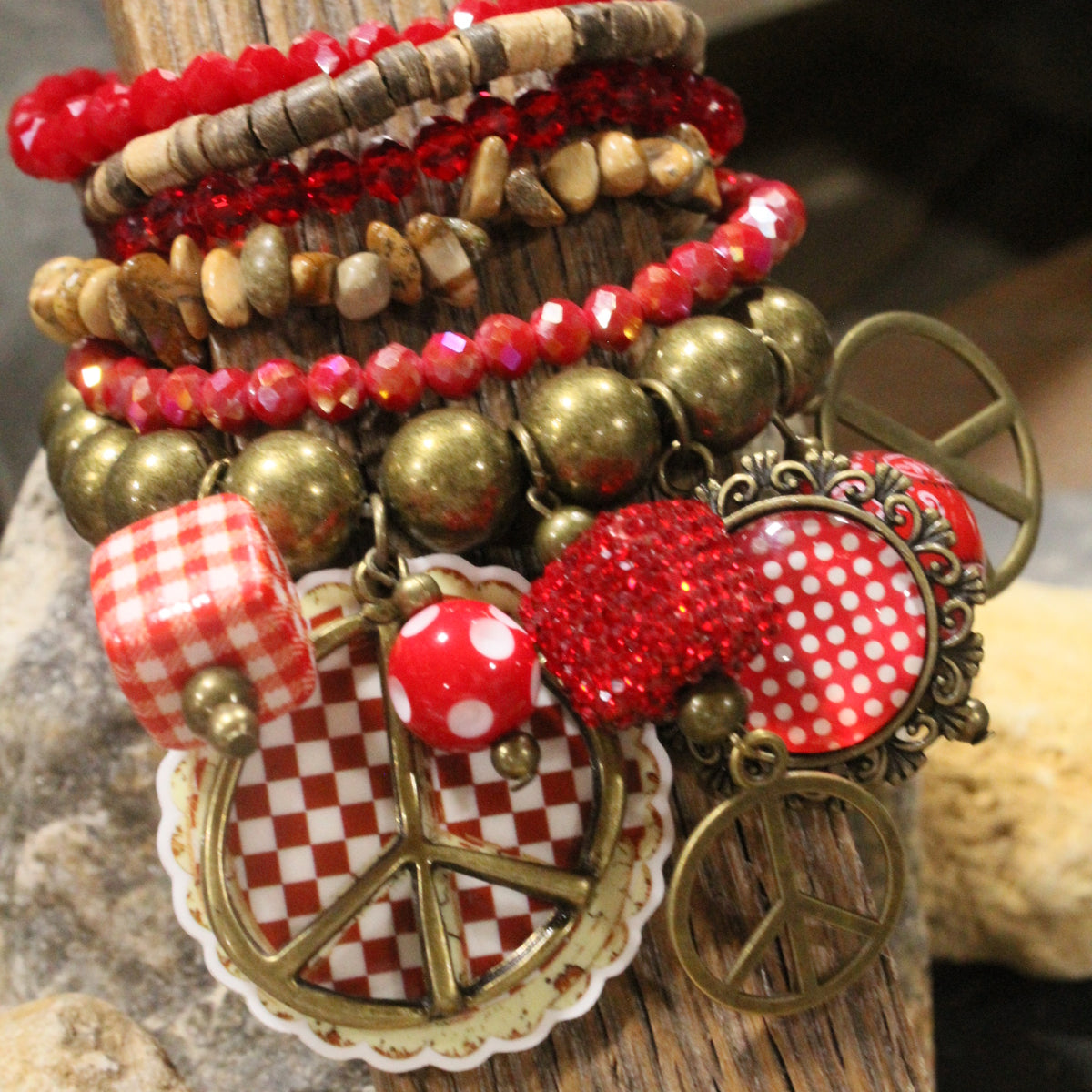 Bandana Baby Red Charm'd Bracelet Set