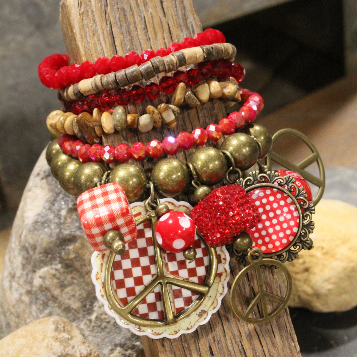 Bandana Baby Red Charm'd Bracelet Set