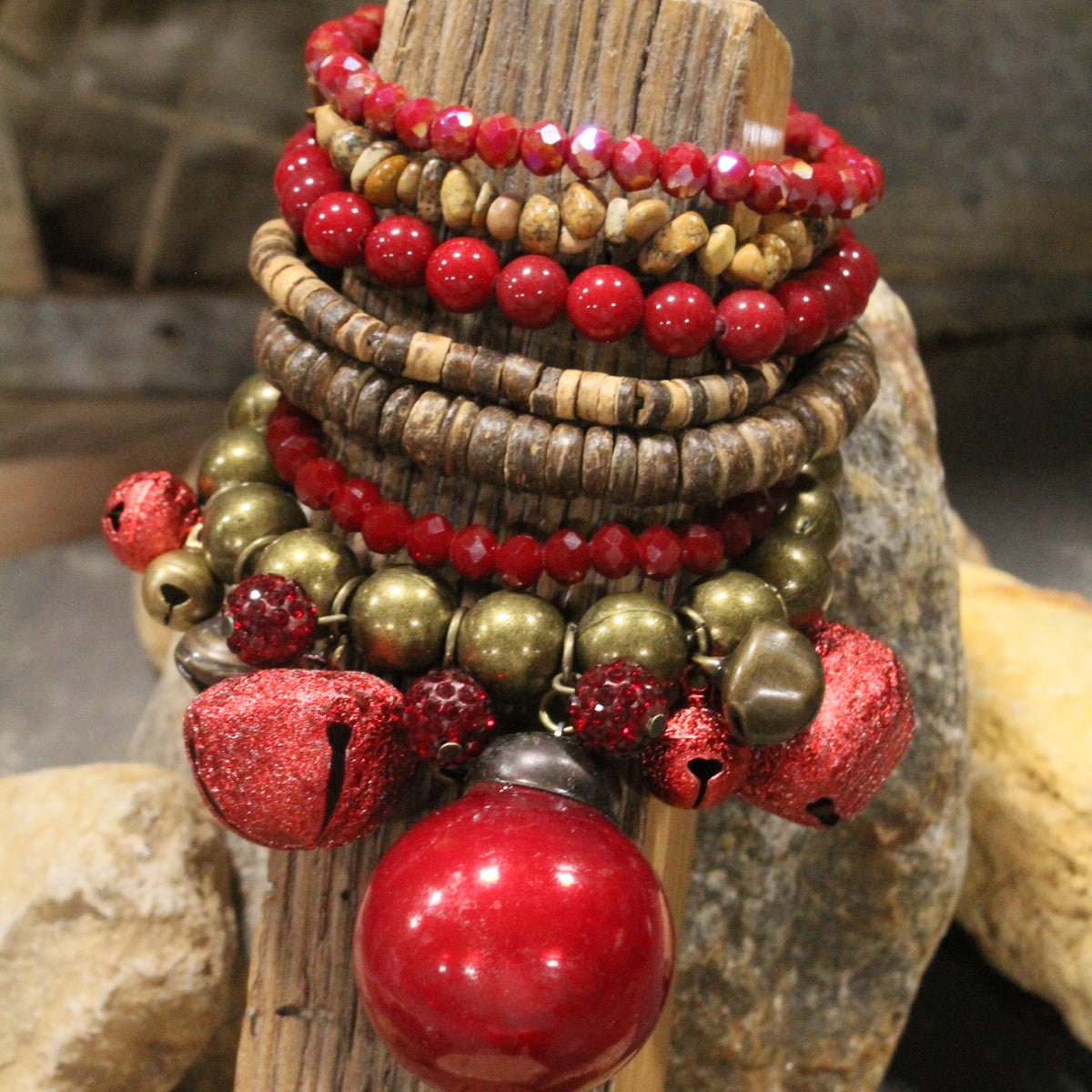 Vintage Christmas Charm'd Bracelet Set