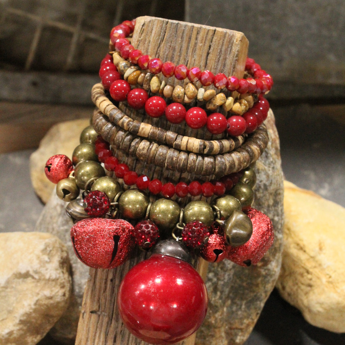 Vintage Christmas Charm'd Bracelet Set