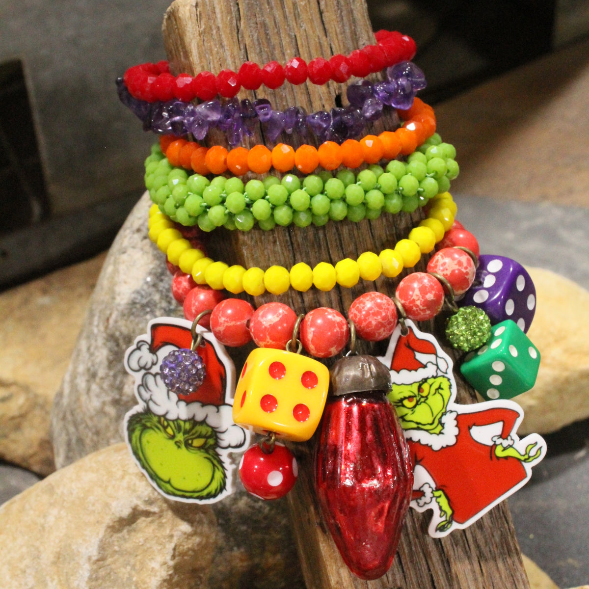 All Tangled Up In Lights... Grinch Charm'd Bracelet Set