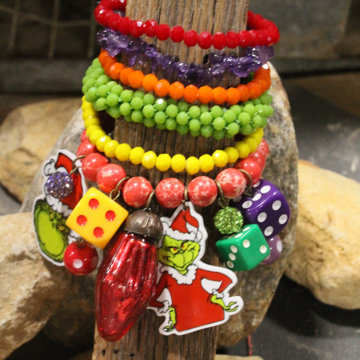 All Tangled Up In Lights... Grinch Charm'd Bracelet Set