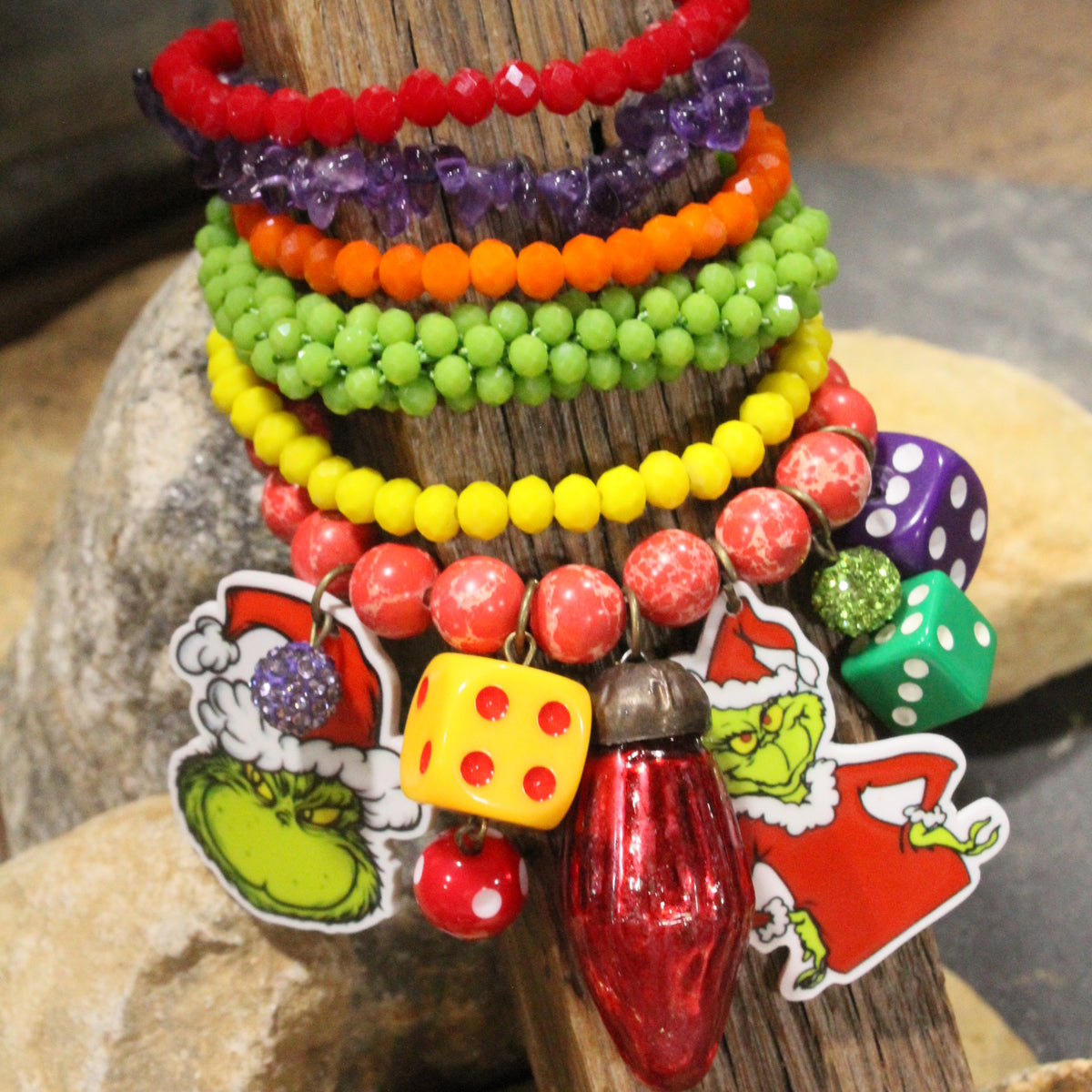 All Tangled Up In Lights... Grinch Charm'd Bracelet Set