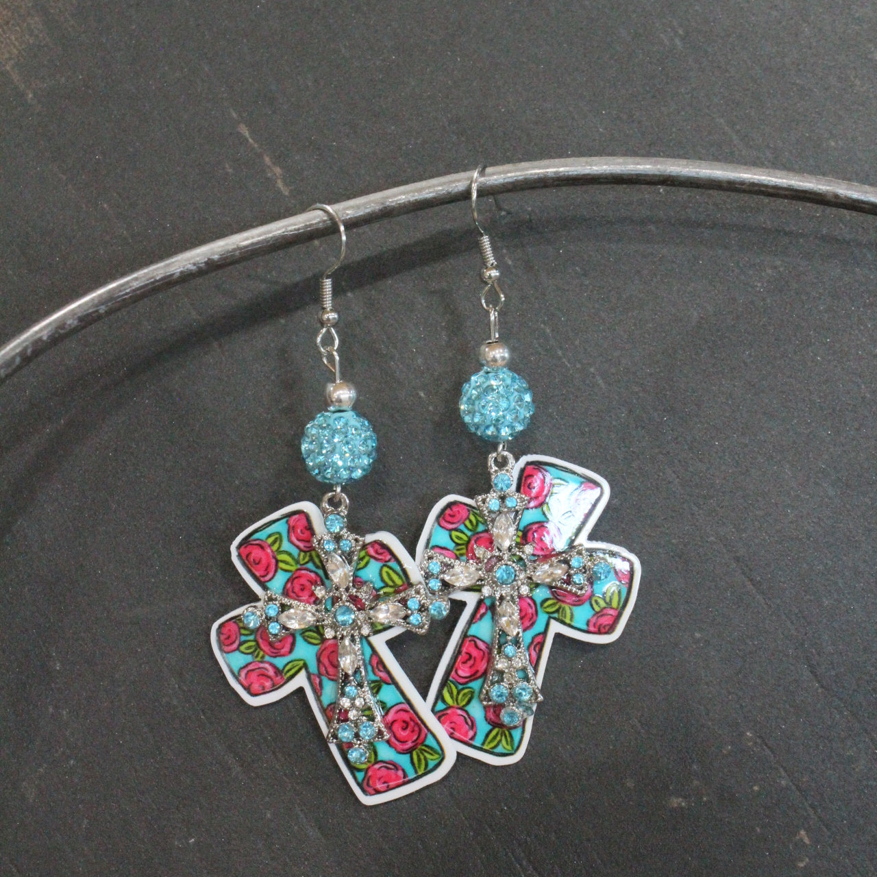 The Cross Is My Guide Dangle Earrings
