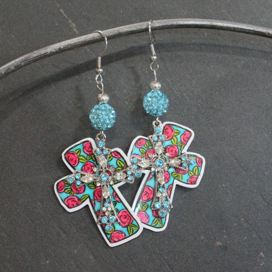 The Cross Is My Guide Dangle Earrings