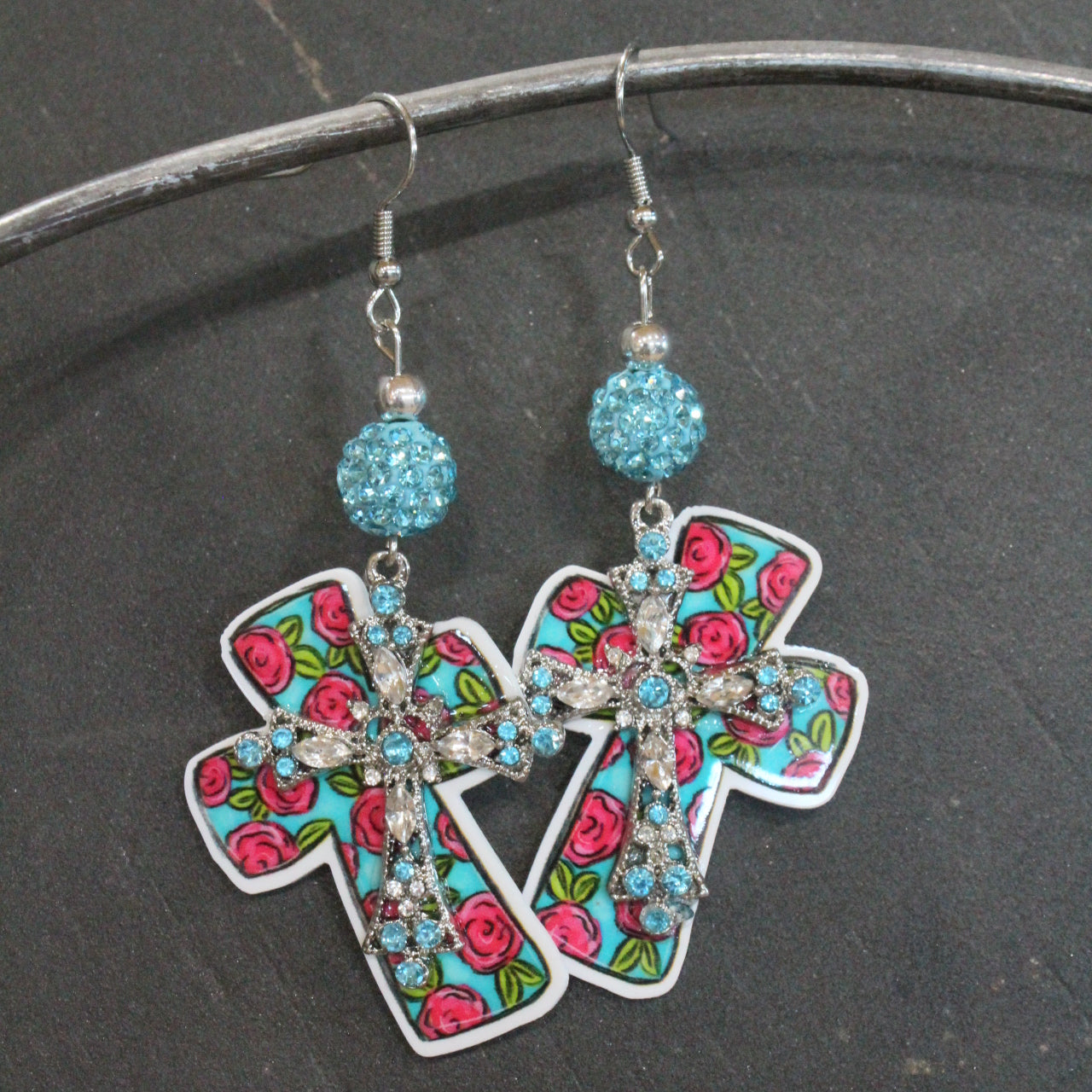 The Cross Is My Guide Dangle Earrings