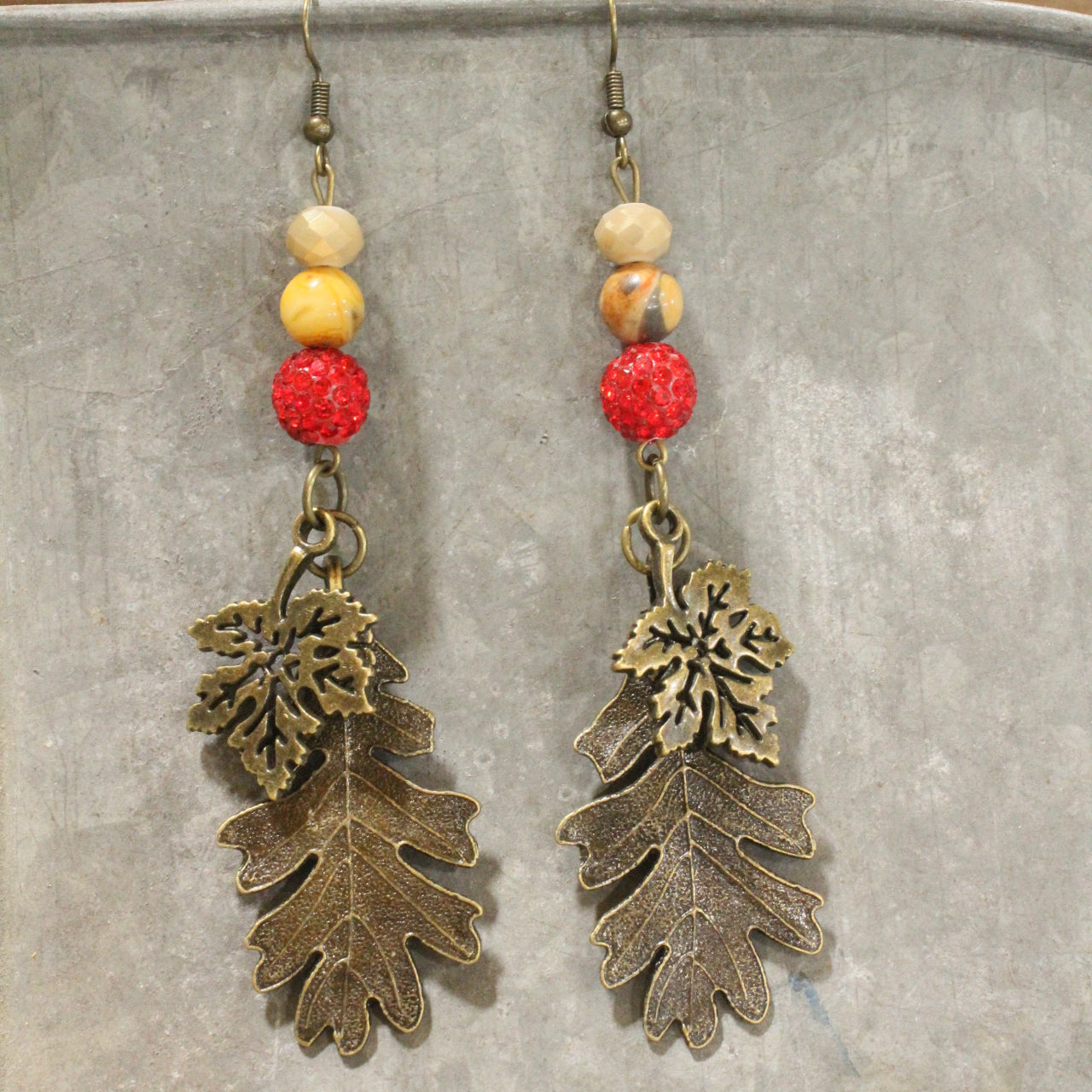 Falling For Autumn Leaves Dangle Drop Earrings