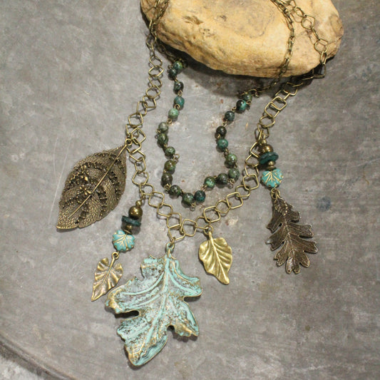 Changing Leaves Fall Layered Necklace