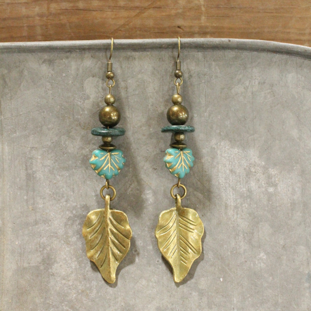All Leafed Out Patina Dangle Earrings