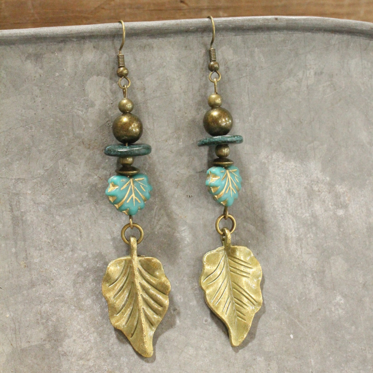 All Leafed Out Patina Dangle Earrings