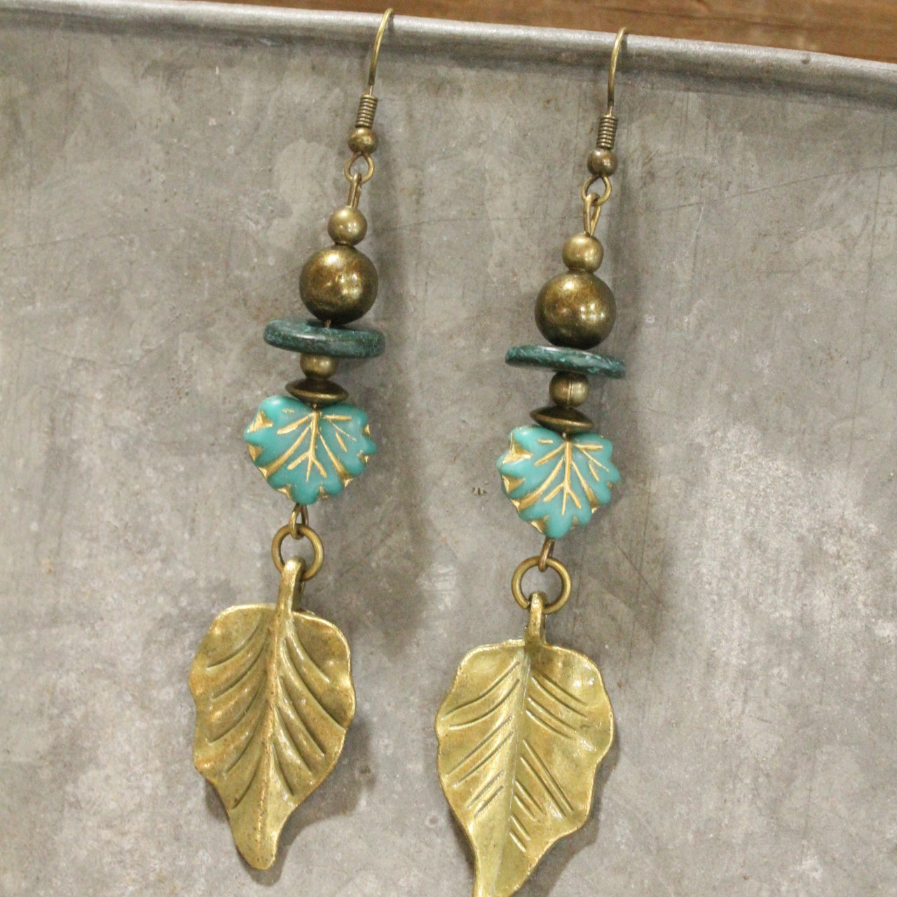 All Leafed Out Patina Dangle Earrings