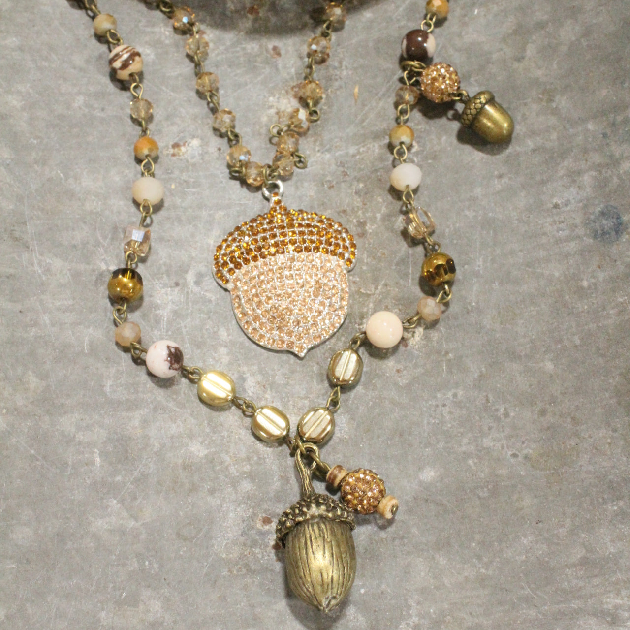 All About The Nutty Acorns Layered Necklace
