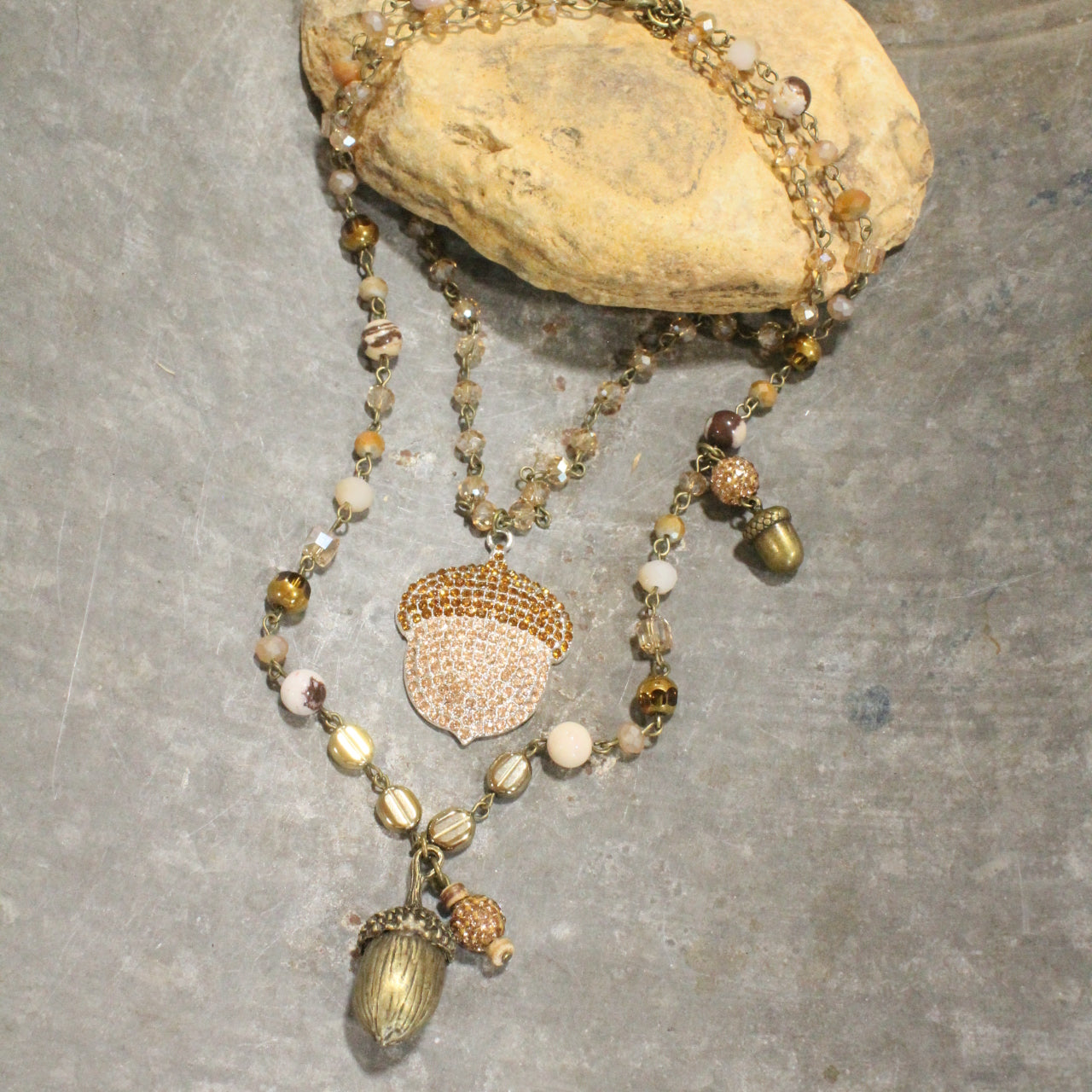 All About The Nutty Acorns Layered Necklace
