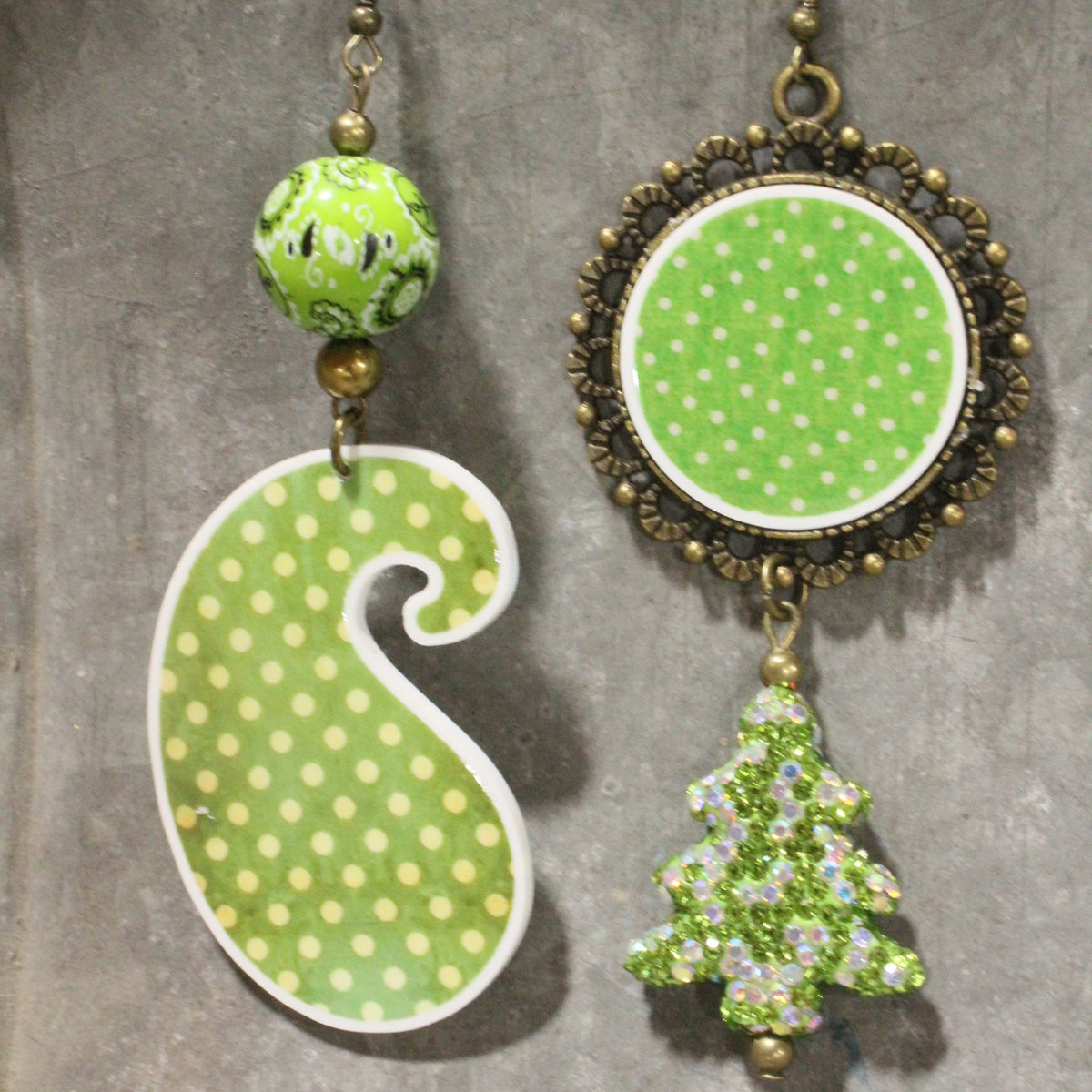 Shiny Brite Christmas Lights Dangle Earrings