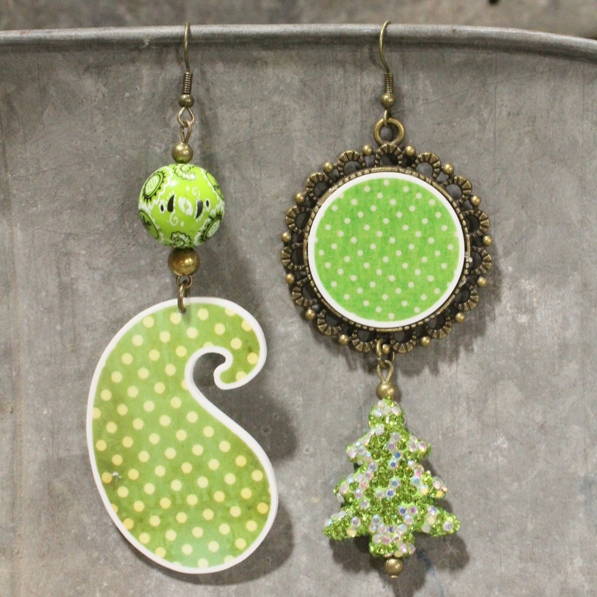 Shiny Brite Christmas Lights Dangle Earrings