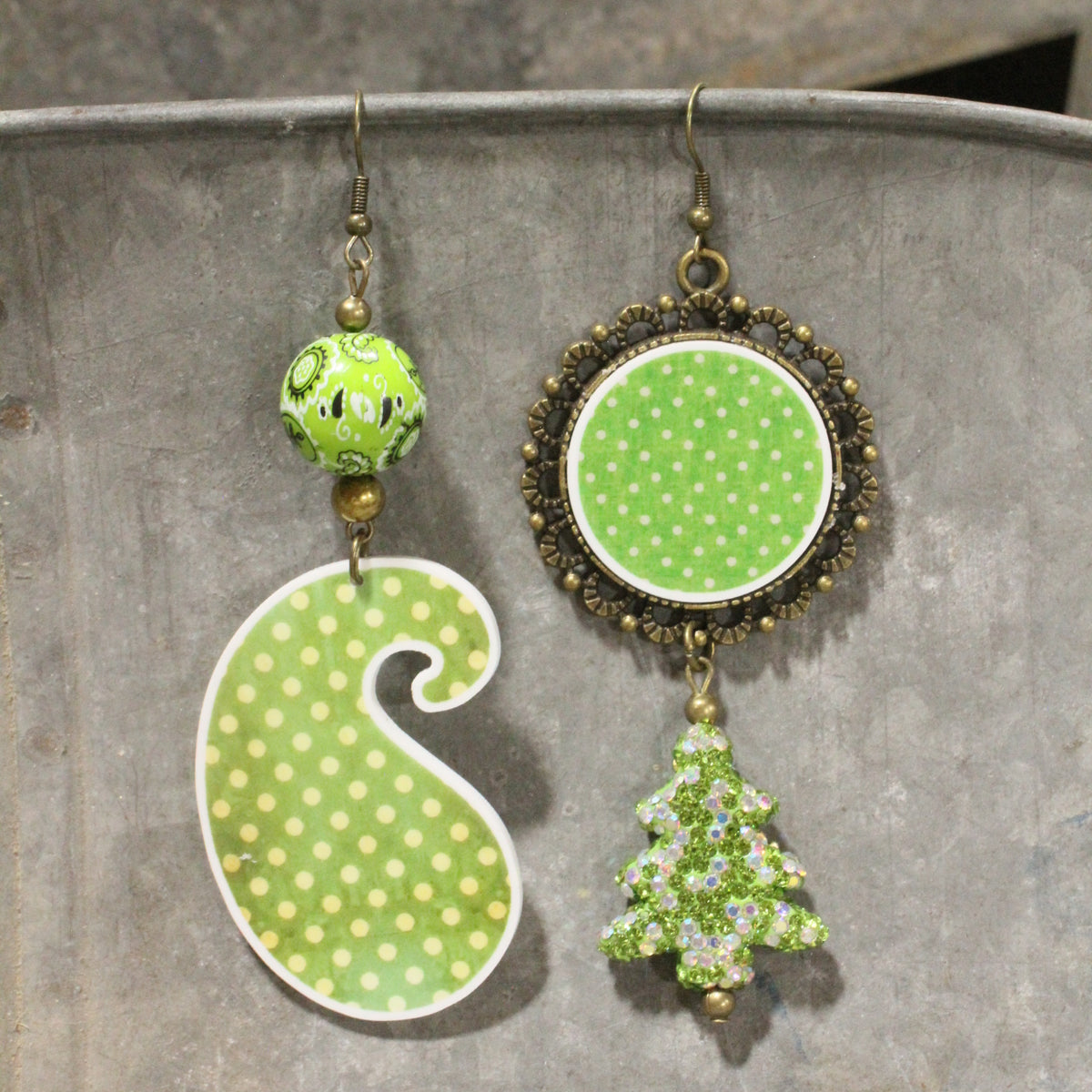 Shiny Brite Christmas Lights Dangle Earrings