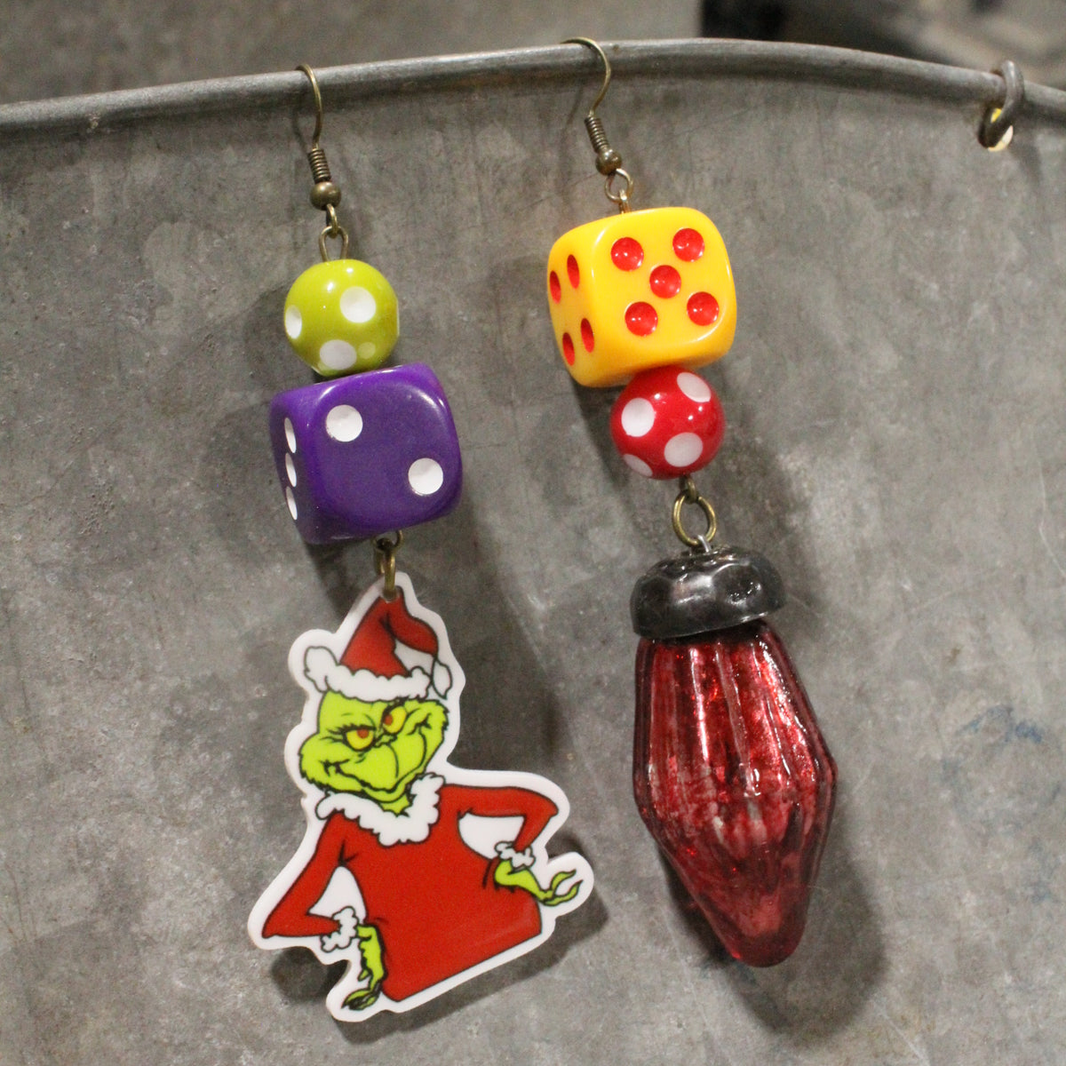 All Tangled Up In Lights... Grinch Earrings