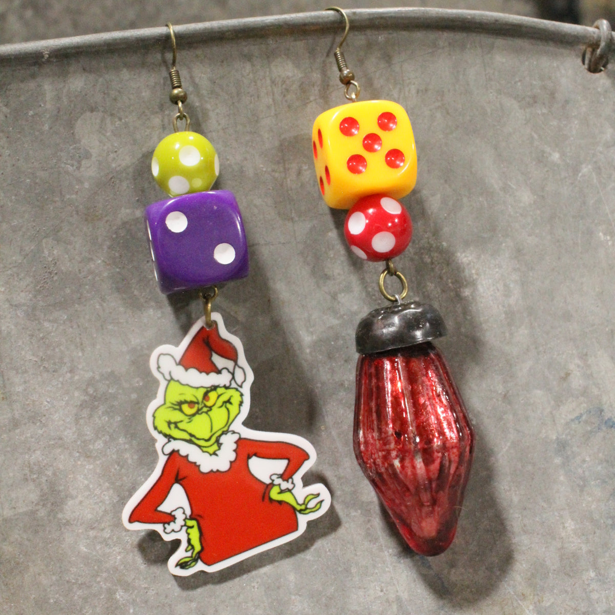 All Tangled Up In Lights... Grinch Earrings