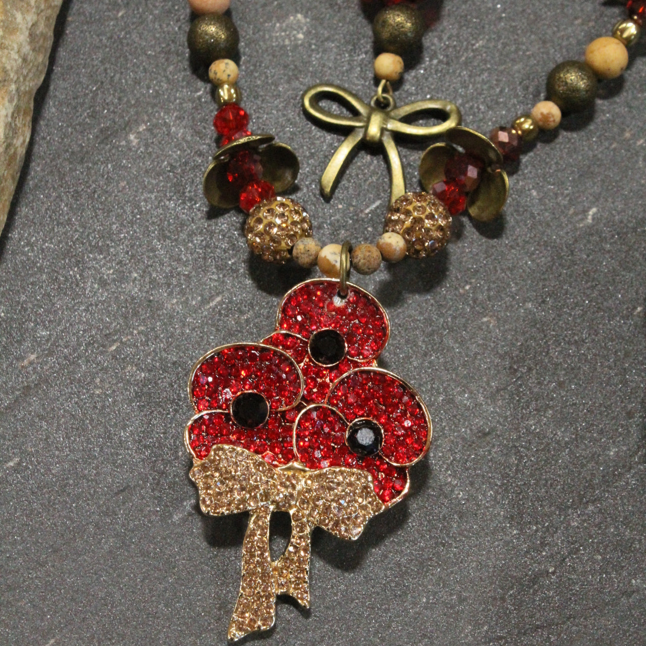 Remembering The Sacrifice Flower Layered Necklace