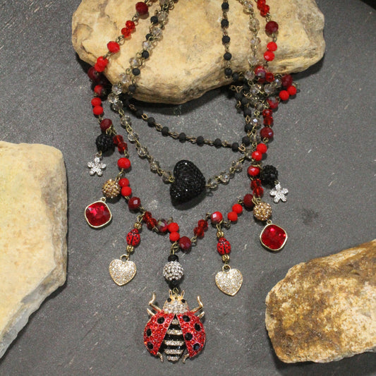 Lady Bug Love Charm'd Necklace