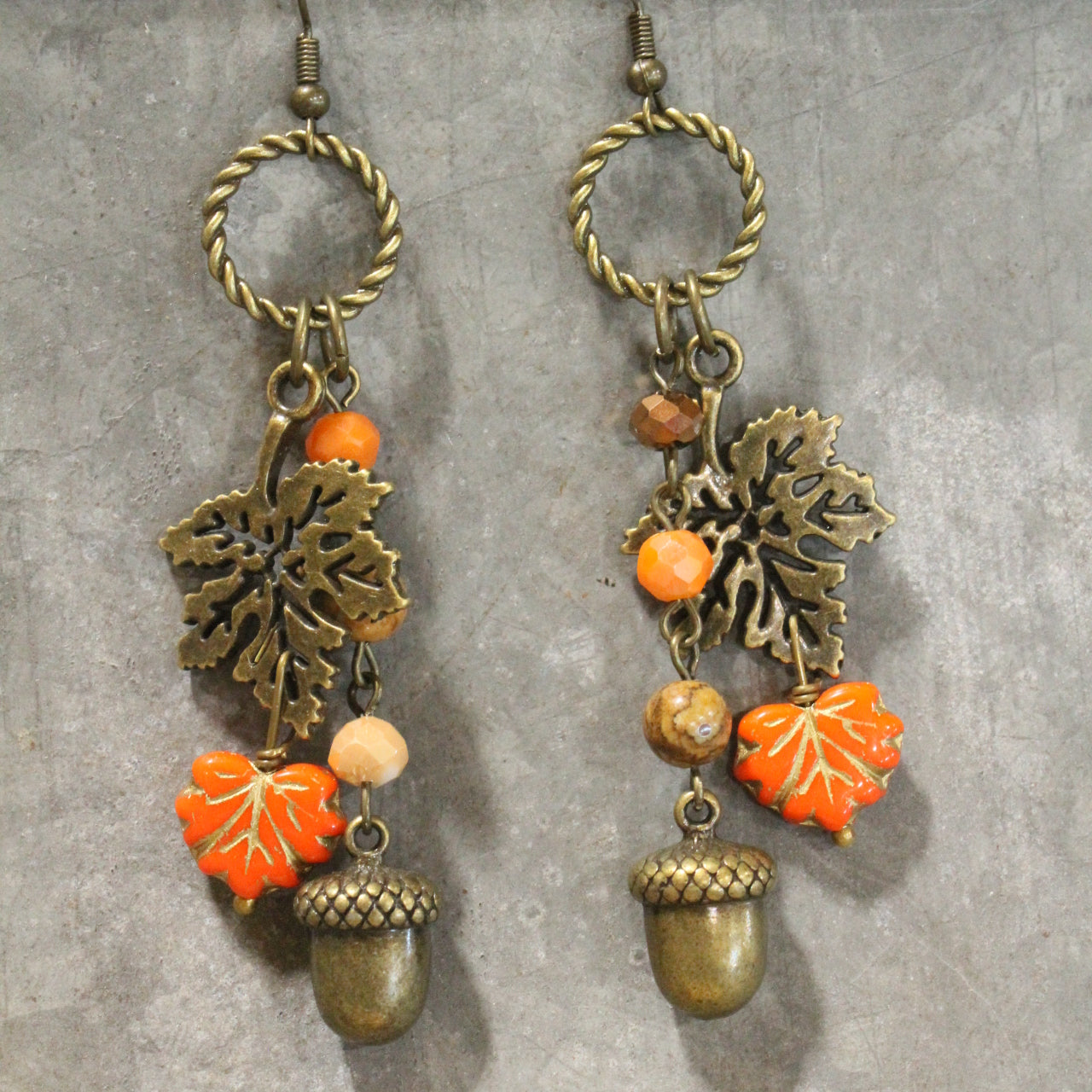 Nuts About Fall Season Dangle Earrings