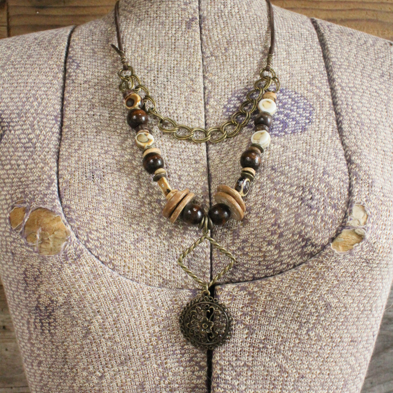 Earth Tones & Stone Layered Necklace