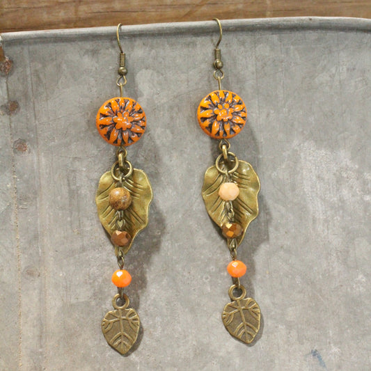 Nature Sings, Leaves Fall Dangle Drop Earrings