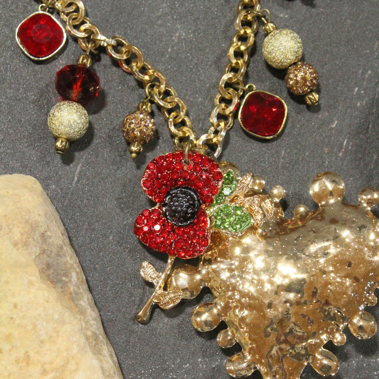 Lest We Forget Flower Layered Necklace