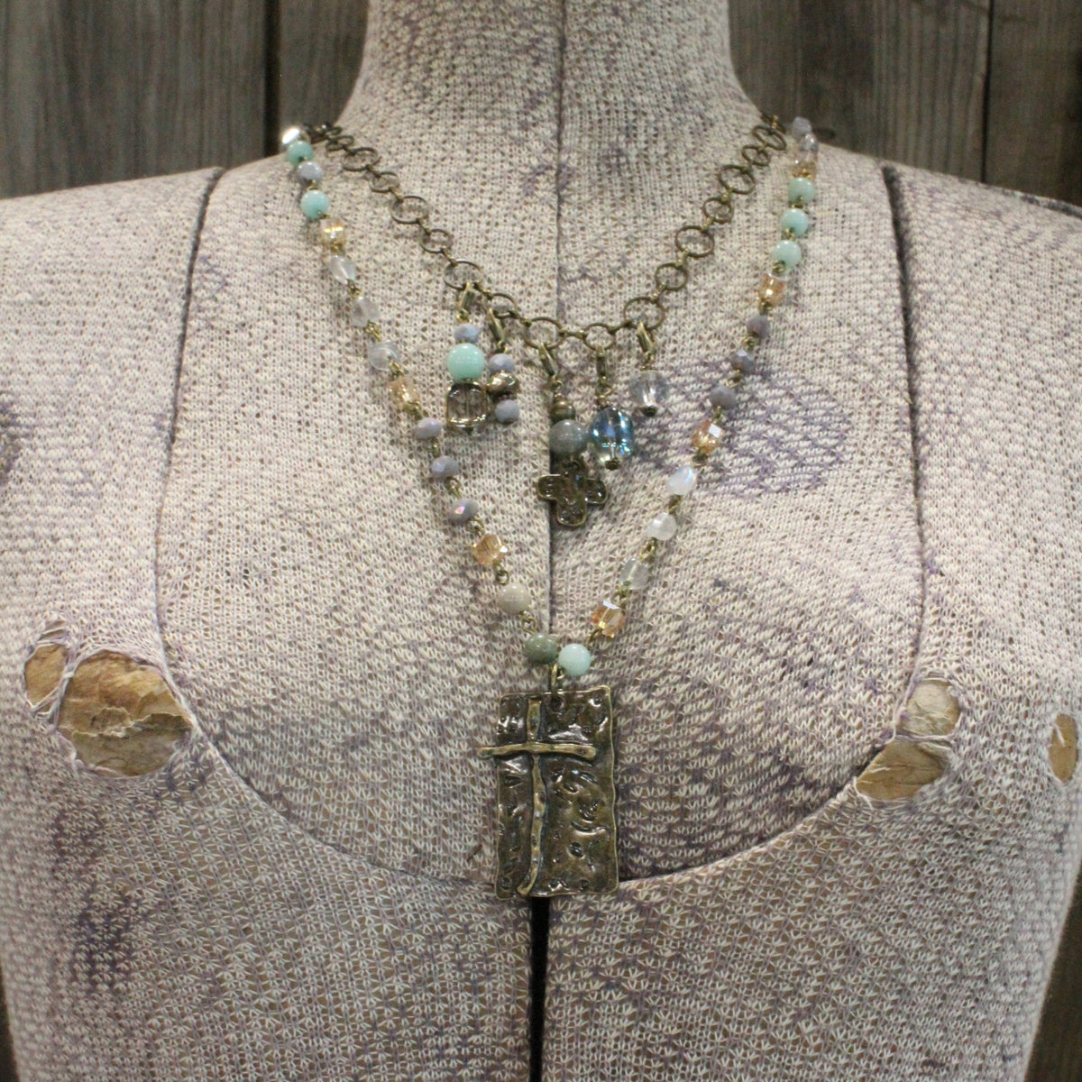Loaded With Charms Cross Necklace