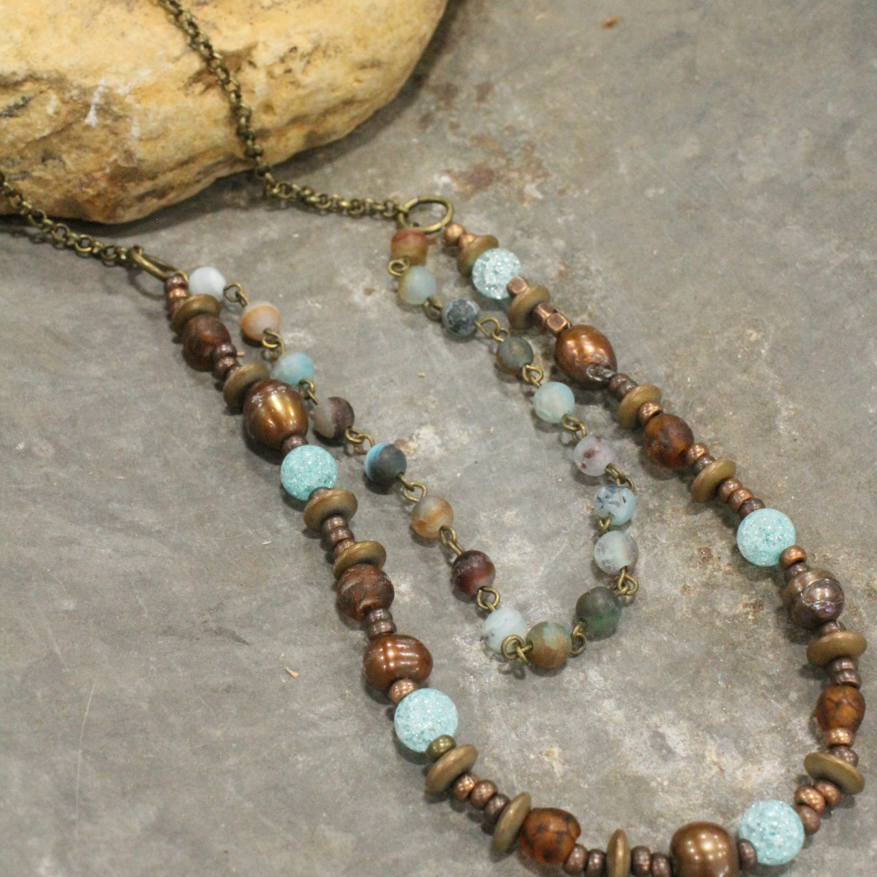 Earth Days Natural Stones Pendant Necklace