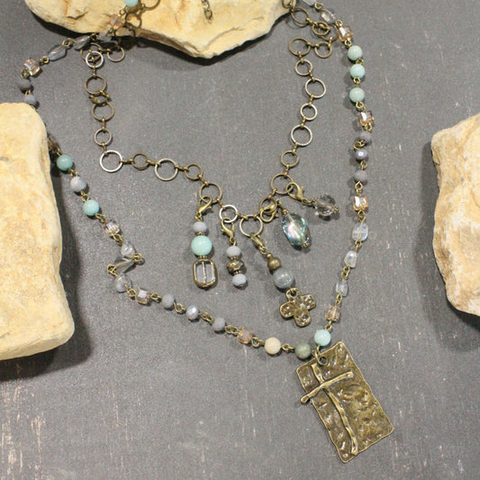 Loaded With Charms Cross Necklace