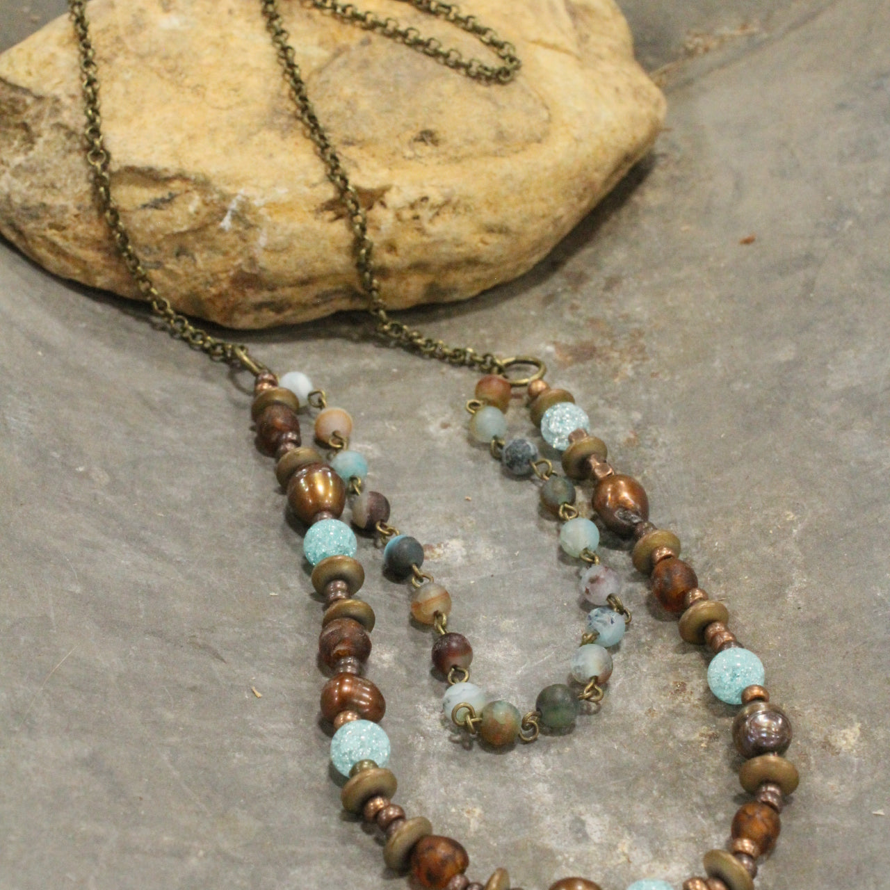 Earth Days Natural Stones Pendant Necklace