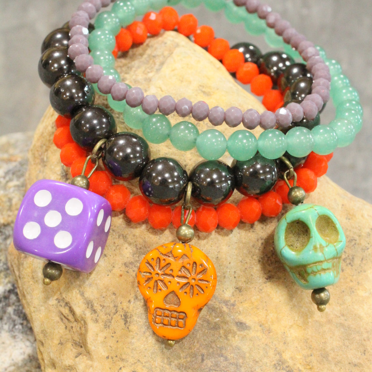 Sweet & Sour Skull Stretch Bracelet Set