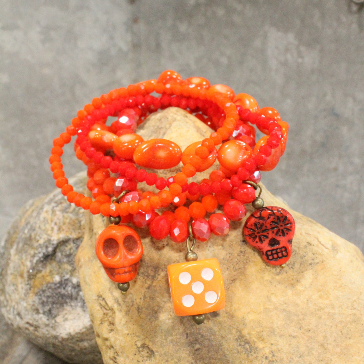 Bone Breaker Dice Stretch Bracelet Set