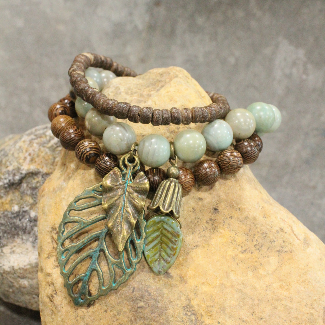 All Leafed Out Patina Charm'd Bracelet Set