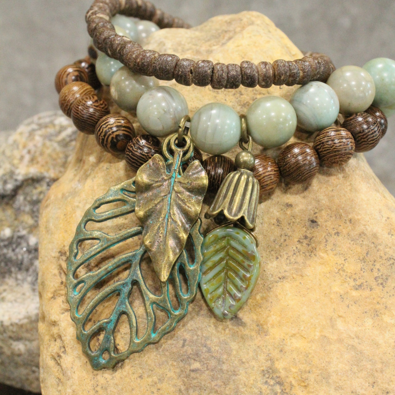 All Leafed Out Patina Charm'd Bracelet Set
