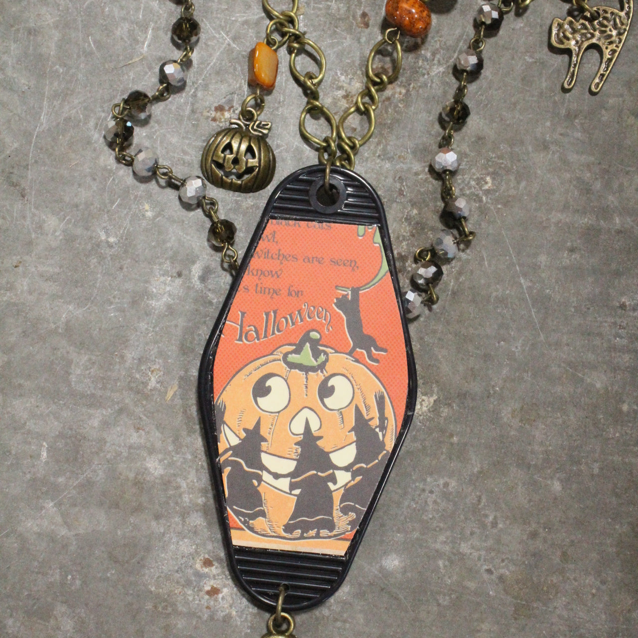 Ring Around The Pumpkin Witch Layered Necklace