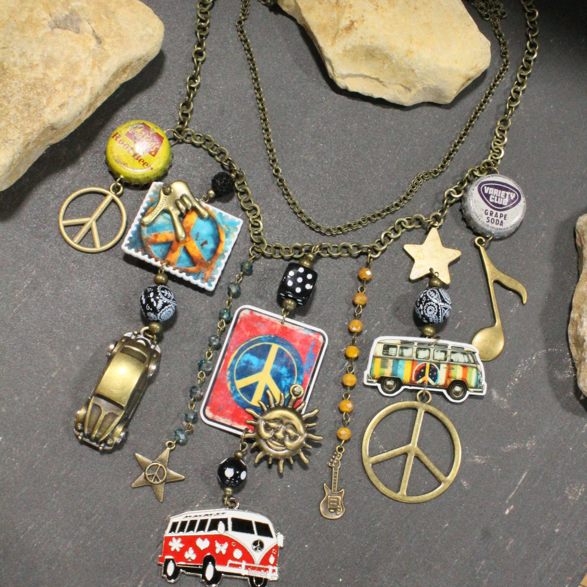 Headed Back To The 60's Charm'd Necklace
