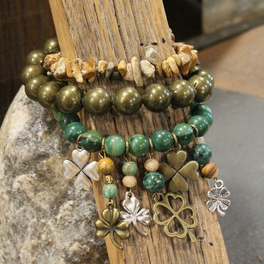 Lucky Green Thumb Charm'd Bracelet Set