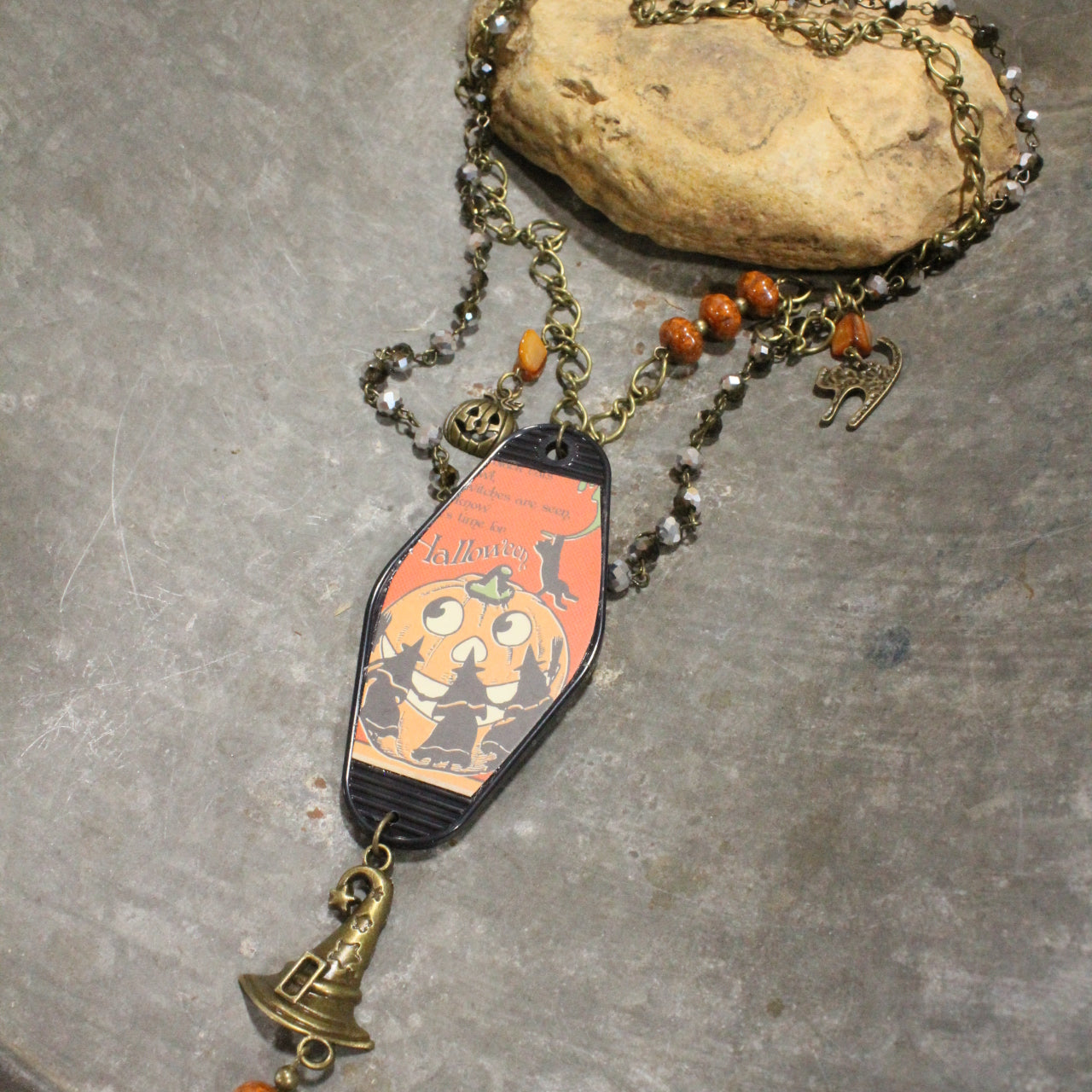 Ring Around The Pumpkin Witch Layered Necklace