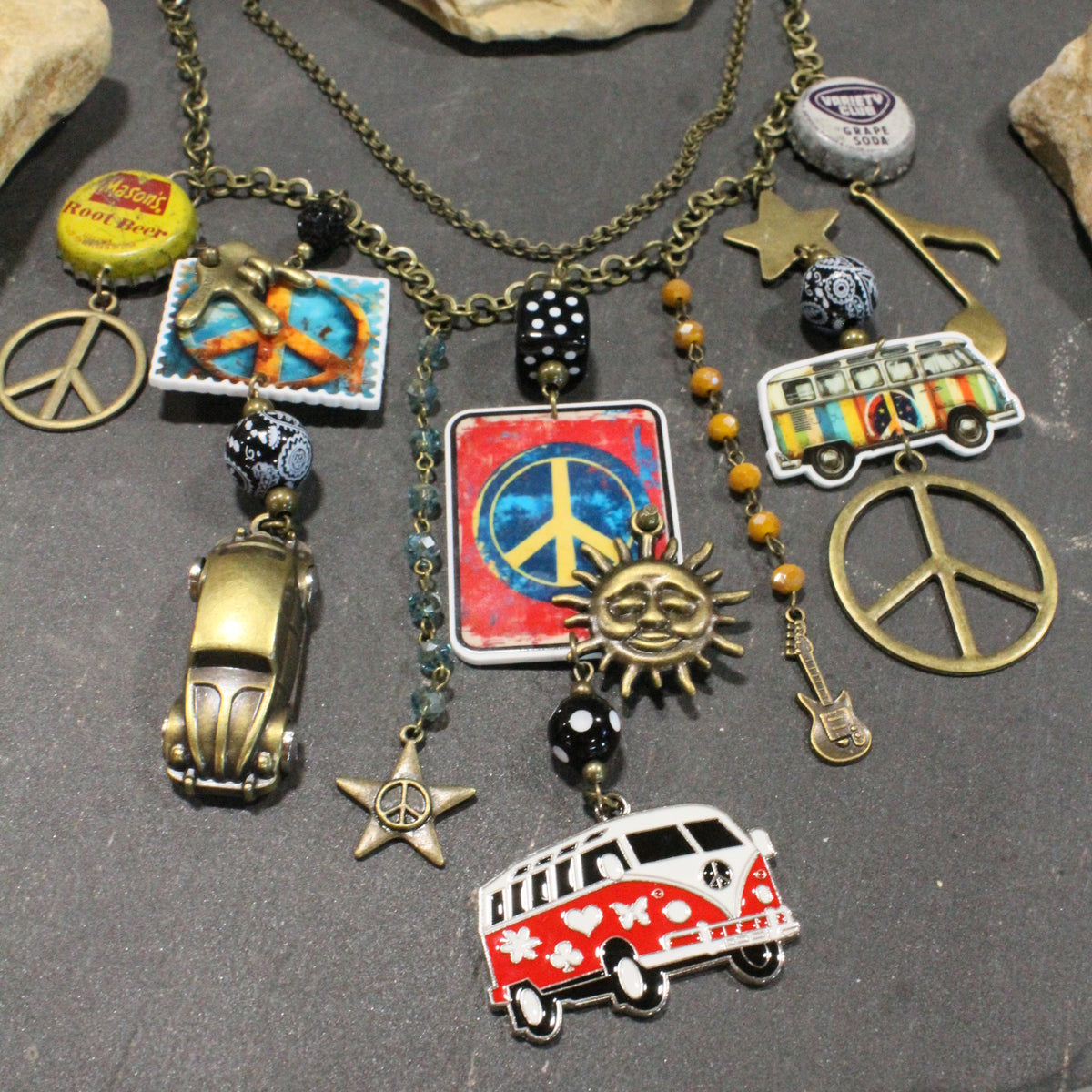 Headed Back To The 60's Charm'd Necklace