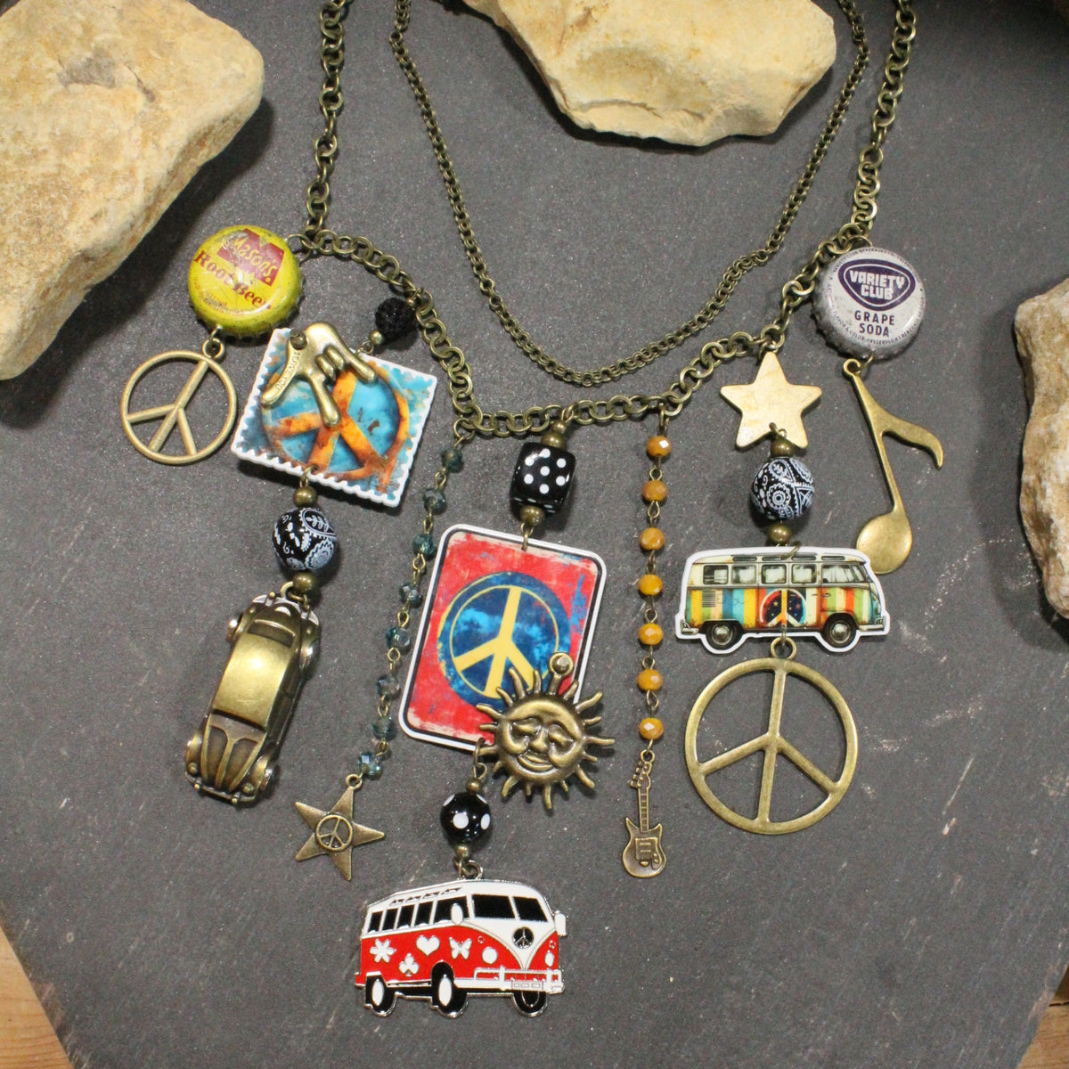 Headed Back To The 60's Charm'd Necklace